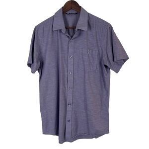 Travis Mathew Mens Short Sleeve Button Up Medium‎ Purple Lightweight Golf Casual